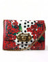 Dolce & Gabbana Red Floral Polka Dot Print Leather Chain DG Logo Shoulder Bag